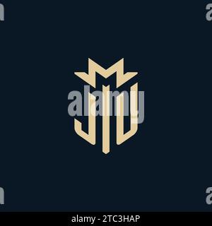JU initial for law firm logo, lawyer logo, attorney logo design inspiration Stock Vector