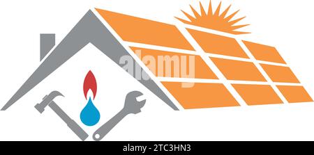 flame, water, plumber, logo, plumber, craftsman, background Stock Vector