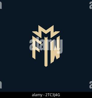 FW initial for law firm logo, lawyer logo, attorney logo design inspiration Stock Vector