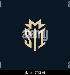 SI initial for law firm logo, lawyer logo, attorney logo design inspiration Stock Vector
