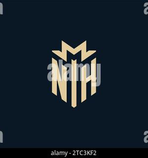 NH initial for law firm logo, lawyer logo, attorney logo design inspiration Stock Vector