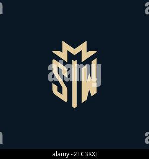 SW initial for law firm logo, lawyer logo, attorney logo design inspiration Stock Vector