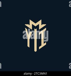 YI initial for law firm logo, lawyer logo, attorney logo design inspiration Stock Vector