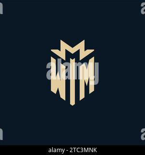WM initial for law firm logo, lawyer logo, attorney logo design inspiration Stock Vector