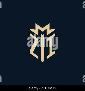ZI initial for law firm logo, lawyer logo, attorney logo design inspiration Stock Vector