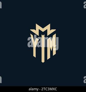 YM initial for law firm logo, lawyer logo, attorney logo design inspiration Stock Vector