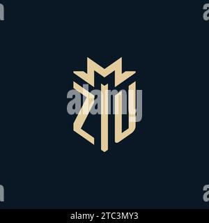 ZU initial for law firm logo, lawyer logo, attorney logo design inspiration Stock Vector