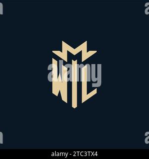 WL initial for law firm logo, lawyer logo, attorney logo design inspiration Stock Vector