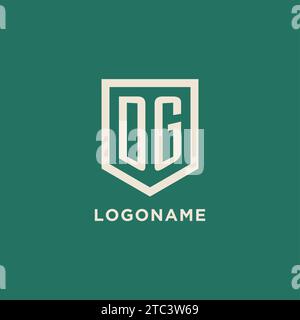 DG initial logo monogram shield geometric shape design vector graphic Stock Vector