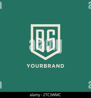 BS initial logo monogram shield geometric shape design vector graphic Stock Vector