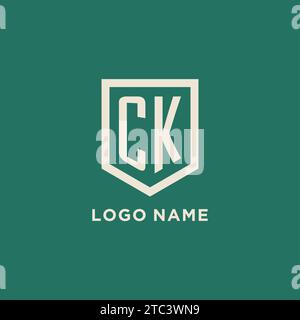 CK initial logo monogram shield geometric shape design vector graphic Stock Vector