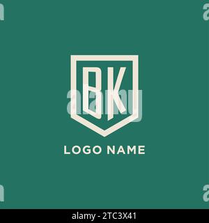 BK initial logo monogram shield geometric shape design vector graphic Stock Vector