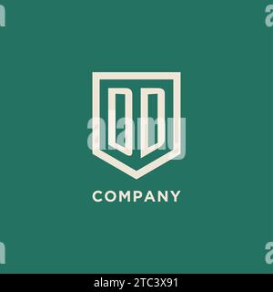 DD initial logo monogram shield geometric shape design vector graphic Stock Vector
