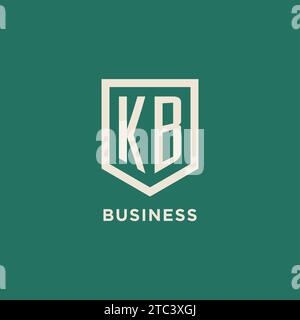 KB initial logo monogram shield geometric shape design vector graphic Stock Vector