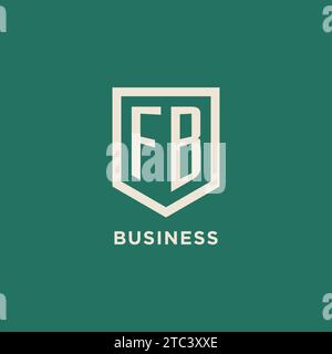 FB initial logo monogram shield geometric shape design vector graphic Stock Vector