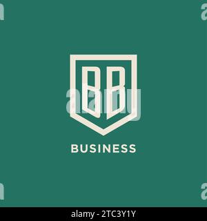BB initial logo monogram shield geometric shape design vector graphic Stock Vector