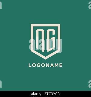NG initial logo monogram shield geometric shape design vector graphic Stock Vector