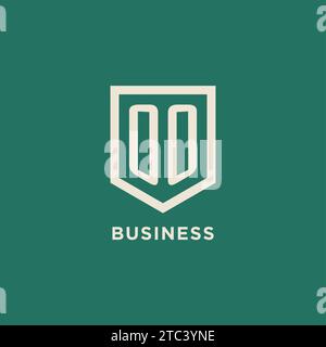 OO initial logo monogram shield geometric shape design vector graphic Stock Vector
