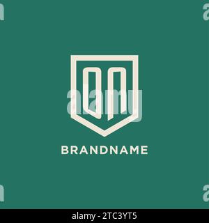 ON initial logo monogram shield geometric shape design vector graphic Stock Vector