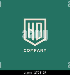 HD initial logo monogram shield geometric shape design vector graphic Stock Vector