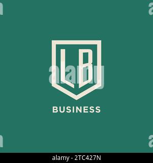 LB initial logo monogram shield geometric shape design vector graphic Stock Vector