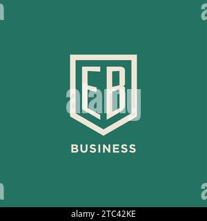 EB initial logo monogram shield geometric shape design vector graphic Stock Vector