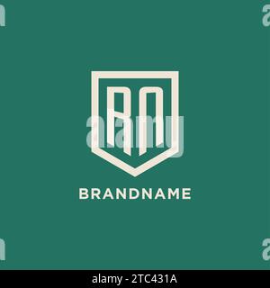 RN initial logo monogram shield geometric shape design vector graphic Stock Vector