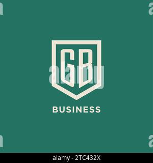 GB initial logo monogram shield geometric shape design vector graphic Stock Vector
