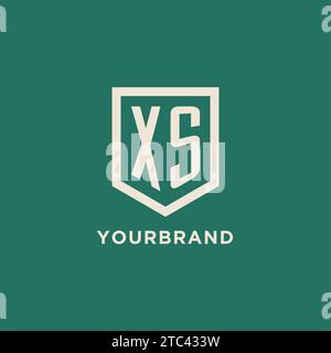 XS initial logo monogram shield geometric shape design vector graphic Stock Vector
