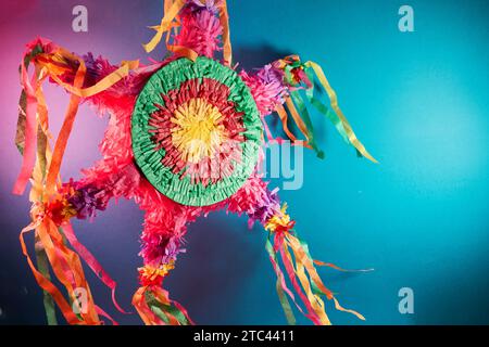 Mexican Pinata used in posadas and birthdays on red background Stock ...