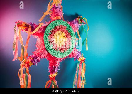 Mexican Pinata used in posadas and birthdays on red background Stock ...