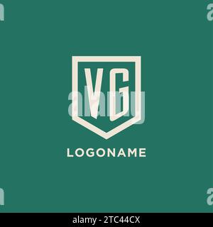 VG initial logo monogram shield geometric shape design vector graphic Stock Vector