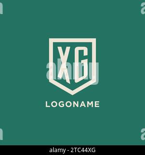 XG initial logo monogram shield geometric shape design vector graphic Stock Vector