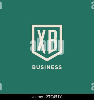 XB initial logo monogram shield geometric shape design vector graphic Stock Vector