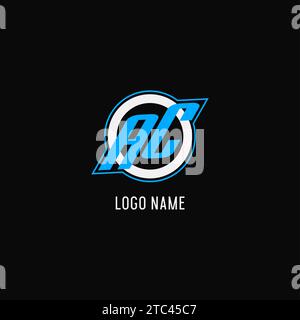AC initial esport logo with simple shield design style vector graphic ...