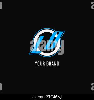 LU initial esport logo with simple shield design style vector graphic ...