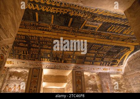 tomb of Kings Ramses V and VI (KV9), Valley of the Kings, Luxor, Egypt Stock Photo