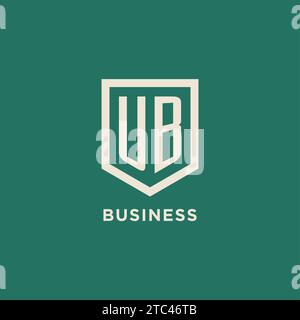 UB initial logo monogram shield geometric shape design vector graphic Stock Vector