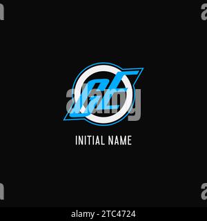 GE initial esport logo with simple shield design style vector graphic ...