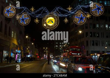 Festive Christmas Lights The Strand Northbank London Stock Photo