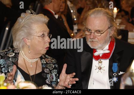 Princess Christina and the Nobel laureate in literature Jon Fosse during the Nobel banquet in the City Hall in Stockholm, Sweden 10 December 2023.Phot Stock Photo