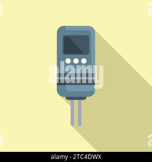 Ph meter icon flat vector. Acidic screen neutral. Chemical laboratory Stock Vector