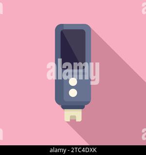 Computer ph meter icon flat vector. Sensor device. Medical experiment Stock Vector