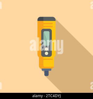 Food ph meter icon flat vector. Medical experiment solution. Clinical acidic Stock Vector
