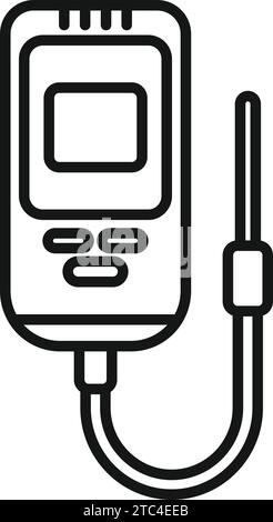Garden ph meter icon outline vector. Probe test kit. Chemistry food chart Stock Vector