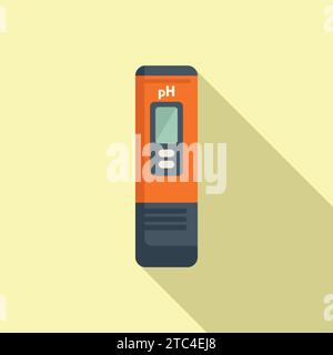 Computer ph meter icon flat vector. Soil measure. Medical liquid natural Stock Vector