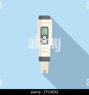Portable ph meter icon flat vector. Electronic probe. Experiment solution Stock Vector