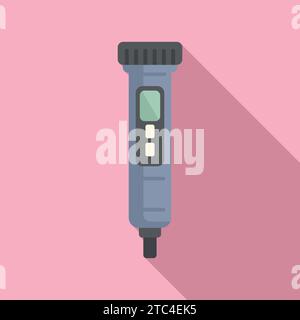 Screen ph meter icon flat vector. Sensor device soil. Medical experiment Stock Vector