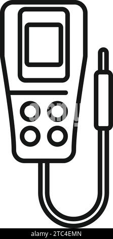Ph meter device kit icon outline vector. Soil chemistry solution. Medical experiment Stock Vector