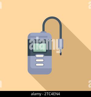 Device kit portable icon flat vector. Electronic experiment. Solution food Stock Vector